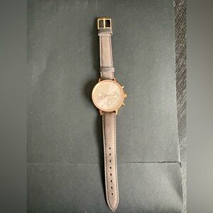 MVMT Rose Gold Case Watch with Gray Suede Strap, Womens, Fashion, Elegant